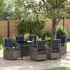 vidaXL Set da Pranzo per Giardino 7 pcs Grigio polyrattan