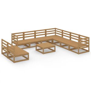 vidaXL Set Salotto da Giardino 10pz Marrone Ambra Legno Massello Pino