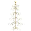 vidaXL Albero di Natale in metallo con supporto Oro 150 cm