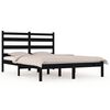 vidaXL Giroletto Nero in Legno Massello 135x190 cm Double