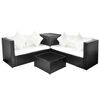 vidaXL Set Divani da Giardino 4 pz con Cuscini in Polyrattan Nero
