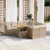 vidaXL Set Divano da Giardino 9 pz con Cuscini Beige in Polyrattan