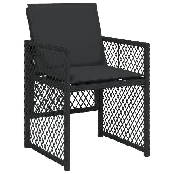 vidaXL Set da Pranzo da Giardino 9 pz con Cuscini Nero in Polyrattan