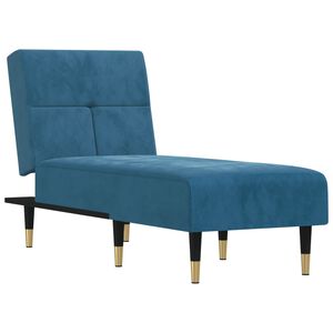 vidaXL Chaise Longue in Velluto Blu