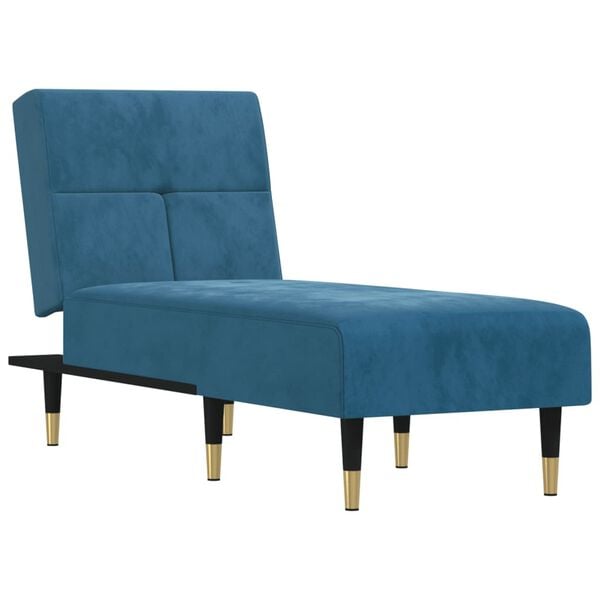 vidaXL Chaise Longue in Velluto Blu