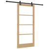vidaXL Porta scorrevole ORKDAL Naturale e Nero 93 x 202 cm