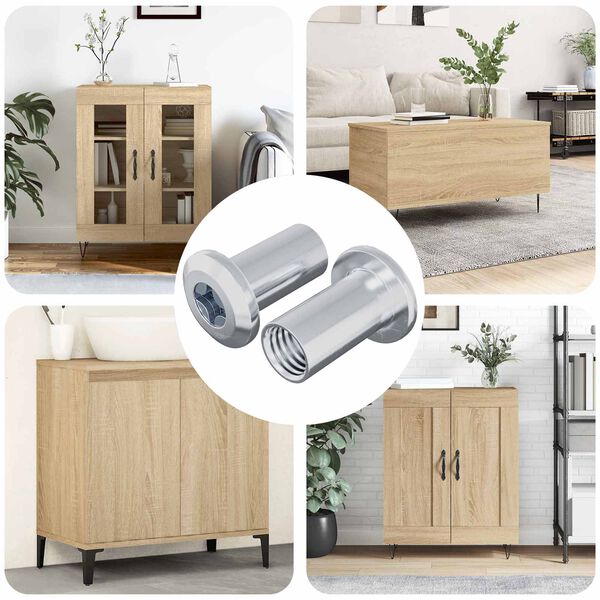 vidaXL Dado a bloccaggio 2 pcs Nichel M6 x 25 mm Acciaio