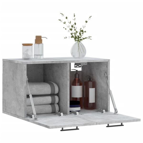 vidaXL Mobile a Parete Grigio Cemento 60x36,5x35 cm Legno Multistrato