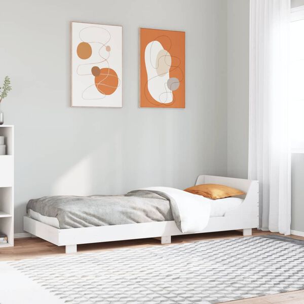 vidaXL Letto senza Materasso Bianco 90x200 cm Legno Massello di Pino