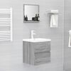 vidaXL Specchio da Bagno Grigio Sonoma 40x10,5x37 cm Legno Multistrato