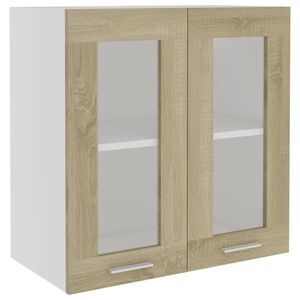 vidaXL Mobile Pensile con Vetro &ldquo;Lyon&rdquo; Rovere Sonoma 60x31x60 cm