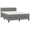 vidaXL Letto a Molle Materasso e LED Grigio Scuro 140x200cm in Tessuto
