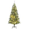 vidaXL Albero di Natale Artificiale con 300 LED Palline e Neve 210 cm