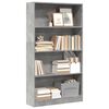 vidaXL Libreria Grigio Cemento 80x24x143 cm in Legno Multistrato