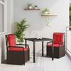 vidaXL Set da Pranzo per Giardino 3 pcs Marrone polyrattan