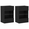 vidaXL Set mobile TV 2 pz Nero Legno ingegnerizzato