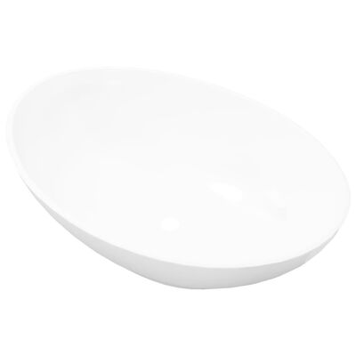 vidaXL Lavello in Ceramica di Lusso Bianco Ovale 40 x 33 cm