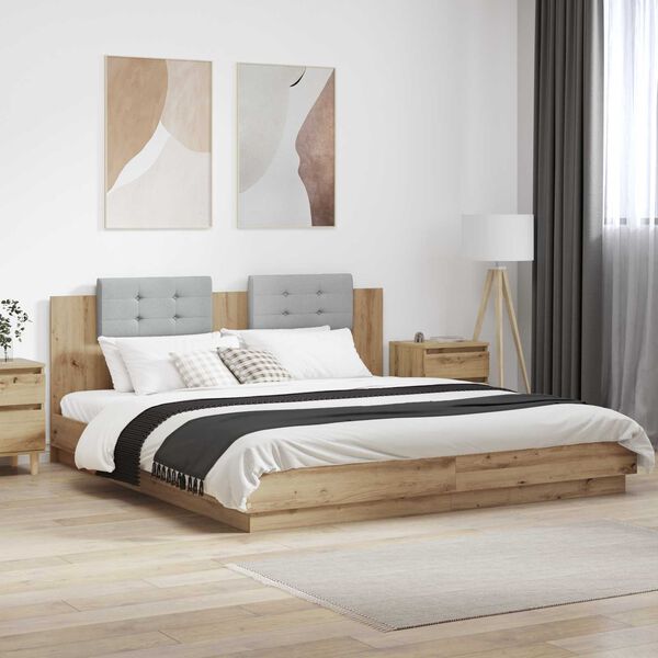 vidaXL Struttura letto con testata Rovere artigianale 180 x 200 cm