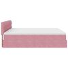 vidaXL Struttura Letto Pouf con Materasso Rosa 200x200 cm Velluto
