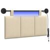 vidaXL Testiera sospesa Con luce LED Crema Tessuto