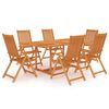 vidaXL Set da Pranzo da Giardino 7 pz in Legno Massello di Teak