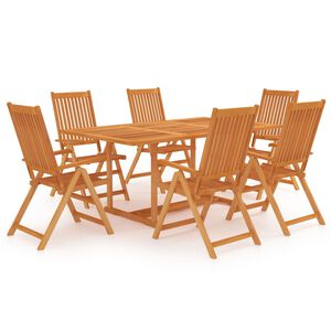 vidaXL Set da Pranzo da Giardino 7 pz in Legno Massello di Teak