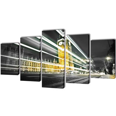 vidaXL Set Stampa su Tela da Muro Londra Big Ben 100 x 50 cm
