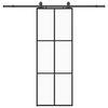 vidaXL Porta Scorrevole con Ferramenta Nera 76x205 cm in Vetro ESG