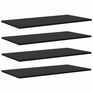 vidaXL Scaffale 4 pcs Nero 80 x 40 x 1,5 cm Legno multistrato