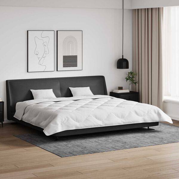 vidaXL Duvet Invernale con cuscino 3 pcs Bianco Microfibra