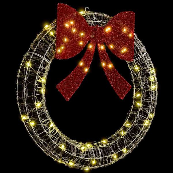 vidaXL Corona con 60 LED Bianco caldo 76 x 76 x 8,5 cm Acrilico