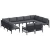 vidaXL Set Divano da Giardino 11 pz Nero Acciaio