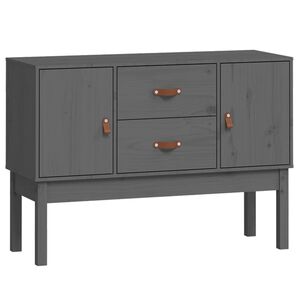 vidaXL Credenza Grigia 110x40x78 cm in Legno Massello di Pino