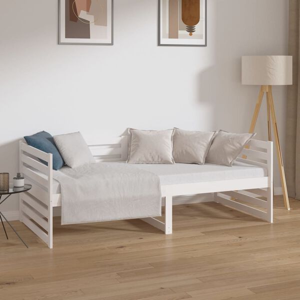 vidaXL Dormeuse senza Materasso Bianca 90x190 cm Legno Massello Pino