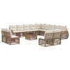 vidaXL Set Divano da Giardino 14 pcs Beige e Bianco Crema polyrattan