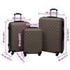 vidaXL Set Valigie Trolley a Custodia Rigida 3 pz Marrone in ABS