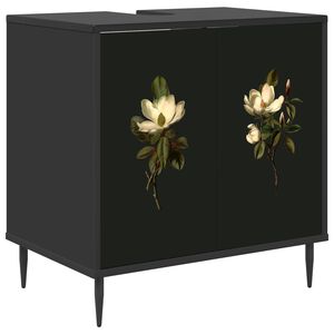 vidaXL Mobile da Bagno BREMEN Rovere Nero 60 x 40 x 61 cm