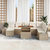 vidaXL Set Divano da Giardino 9 pcs Beige Poly Rattan