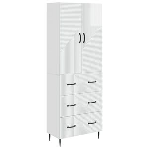 vidaXL Set di armadi 2 pcs Bianco Lucido 66 x 34,5 x 90 cm