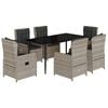 vidaXL Set da Pranzo da Giardino 7 pz Cuscini Polyrattan Grigio Chiaro