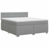 vidaXL Letto box spring con materasso Grigio Chiaro 160 x 200 cm
