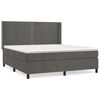 vidaXL Giroletto a Molle con Materasso Grigio Scuro 180x200 cm Velluto