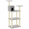 vidaXL Albero per Gatti con Tiragraffi in Sisal Grigio Chiaro 118,5 cm