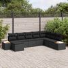 vidaXL Set Divano da Giardino con cuscino 9 pcs Nero Polyrattan