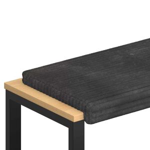 vidaXL Cuscino per panchina Corduroy Morbido Grigio Scuro