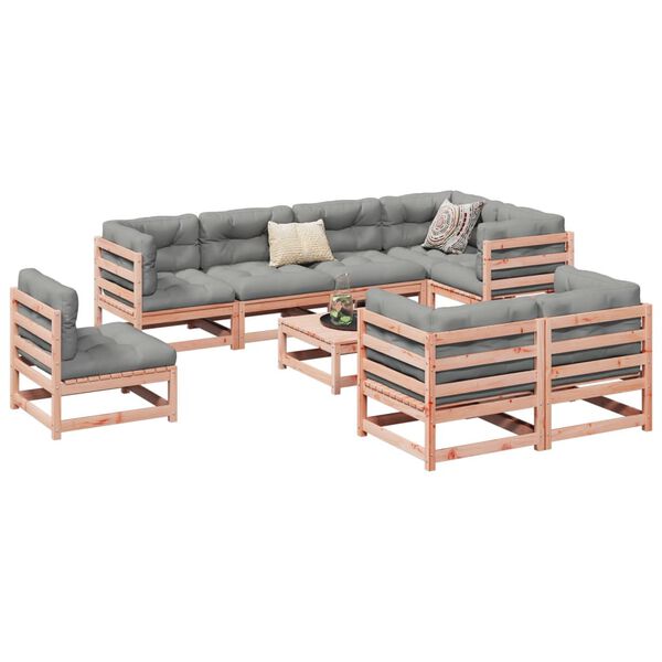 vidaXL Set Divani da Giardino 9 pz in Legno Massello Abete Douglas