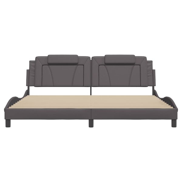 vidaXL Giroletto Viana senza Materasso Grigio 200x200 cm in Similpelle