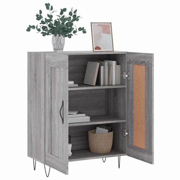 vidaXL Credenza Grigio Sonoma 69,5x34x90 cm in Legno Multistrato