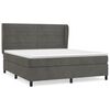 vidaXL Giroletto a Molle con Materasso Grigio Scuro 160x200 cm Velluto
