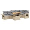 vidaXL Set Divani da Giardino 7 pz con Cuscini Beige in Polyrattan